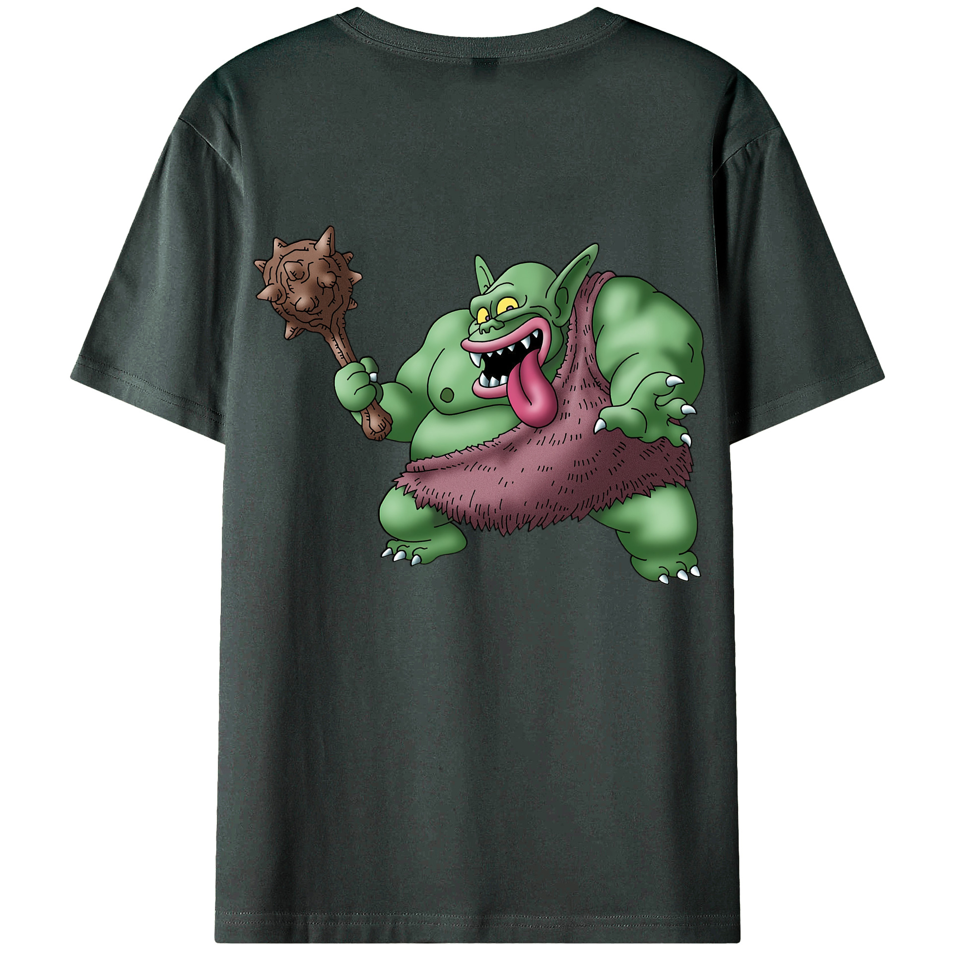 （画像用） ドラゴンクエスト Doragon Kuesuto Dragon Quest 綿100％ メンズ半袖Tシャツ（バックプリント） 通気性